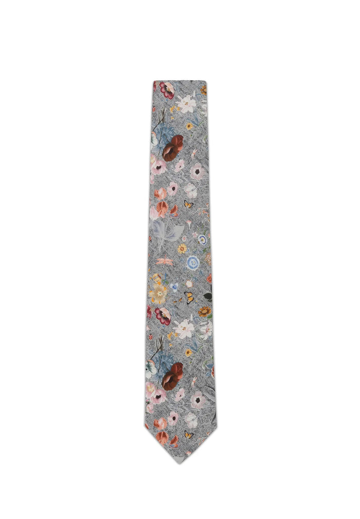 Krawatte Herren aus Seide & Baumwolle – Blumenmuster (6,0 – 6,5 cm)