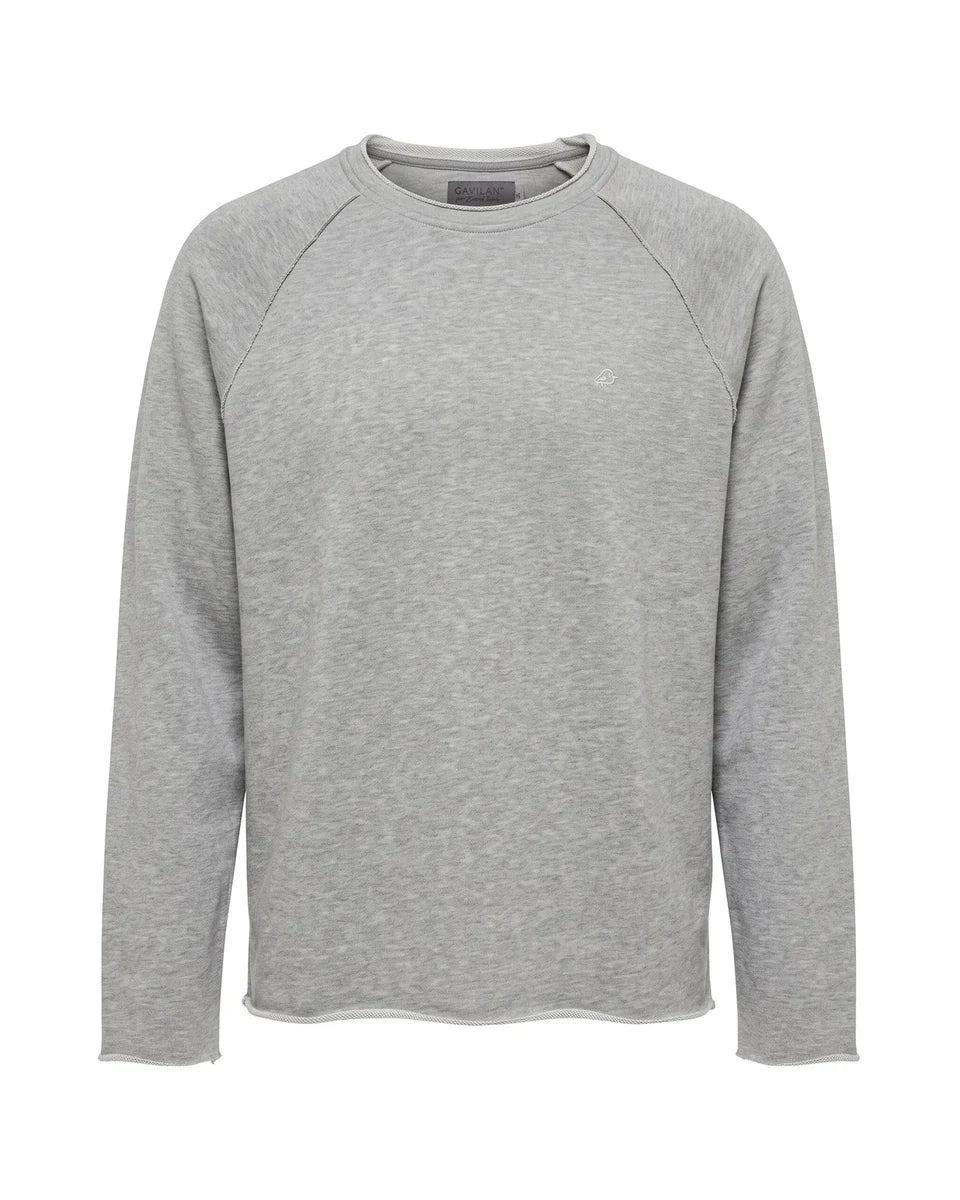 Herrenkleidung: GAVILAN Soa Sweater aus Baumwolle, grau meliert