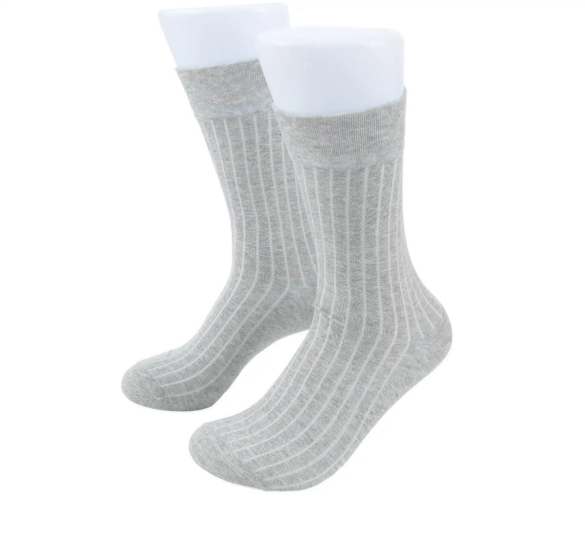 Herren Socken aus Baumwolle – Rippstruktur - Hellgrau / 39-42