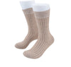 (Beige) Herren Socken Rippstruktur Baumwolle – Trageansicht