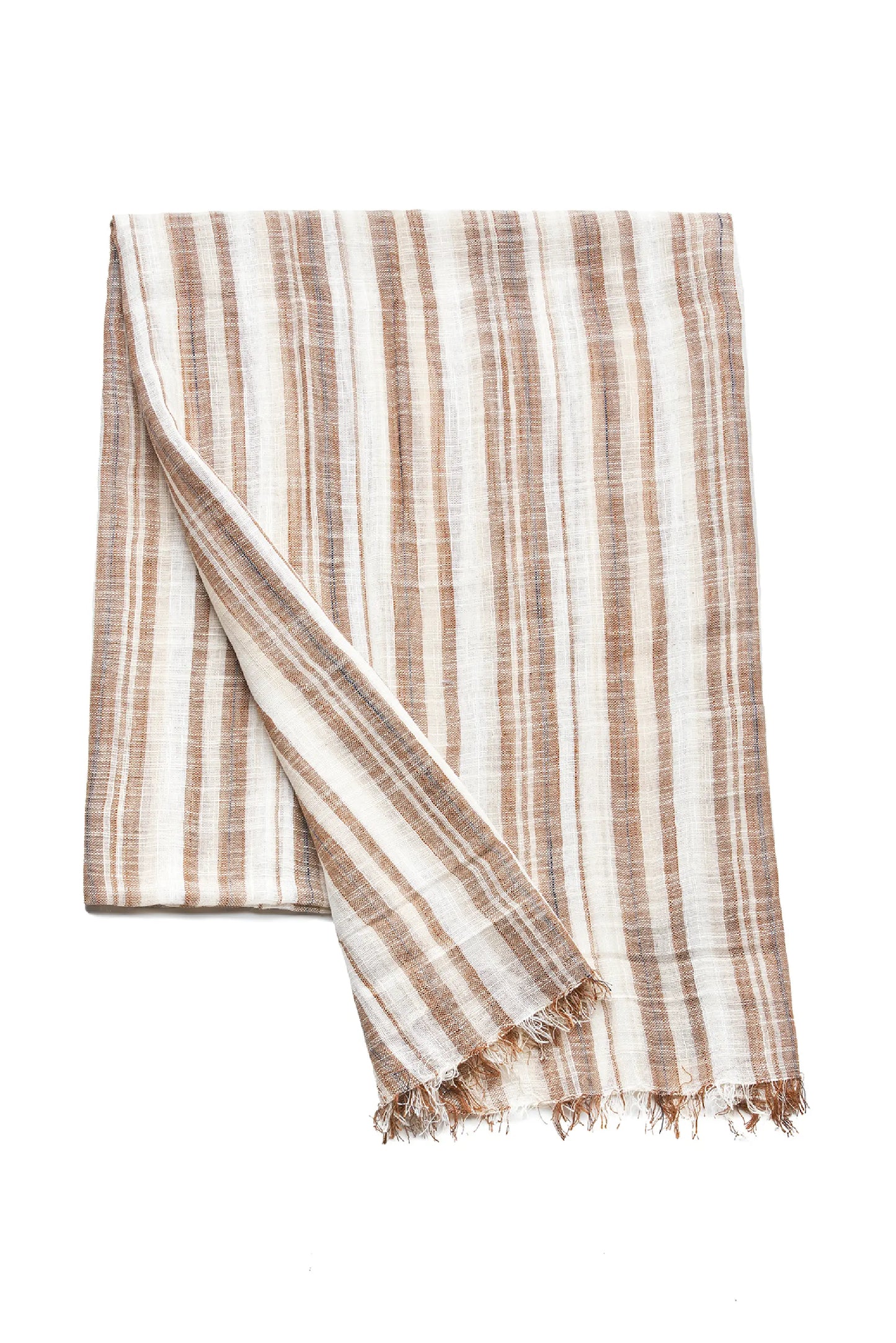 (Beige) Sommerschal Herren Streifen – leichter Schal gefaltet