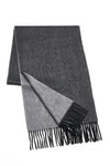 (Anthrazit) Kaschmirschal Herren Uni 100% Cashmere – gefaltet mit Fransen