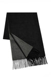 (Schwarz) Kaschmirschal Herren Uni 100% Cashmere – gefaltet mit Fransen