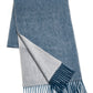 (Hellblau) Kaschmirschal Herren Uni 100% Cashmere – gefaltet mit Fransen