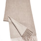 (Beige) Kaschmirschal Herren Uni 100% Cashmere – gefaltet mit Fransen