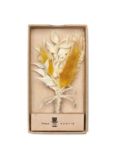 (Gelb) Hochzeitsanstecker Trockenblumen in Geschenkbox – Boutonniere Bräutigam Prince Bowtie