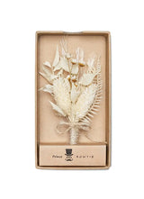(Natur) Hochzeitsanstecker Trockenblumen in Geschenkbox – Boutonniere Bräutigam Prince Bowtie