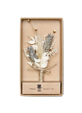 (Blau) Hochzeitsanstecker Trockenblumen in Geschenkbox – Boutonniere Bräutigam Prince Bowtie