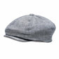(Blau) Leinen-Ballonmütze Herren – Newsboy Cap Seitenansicht