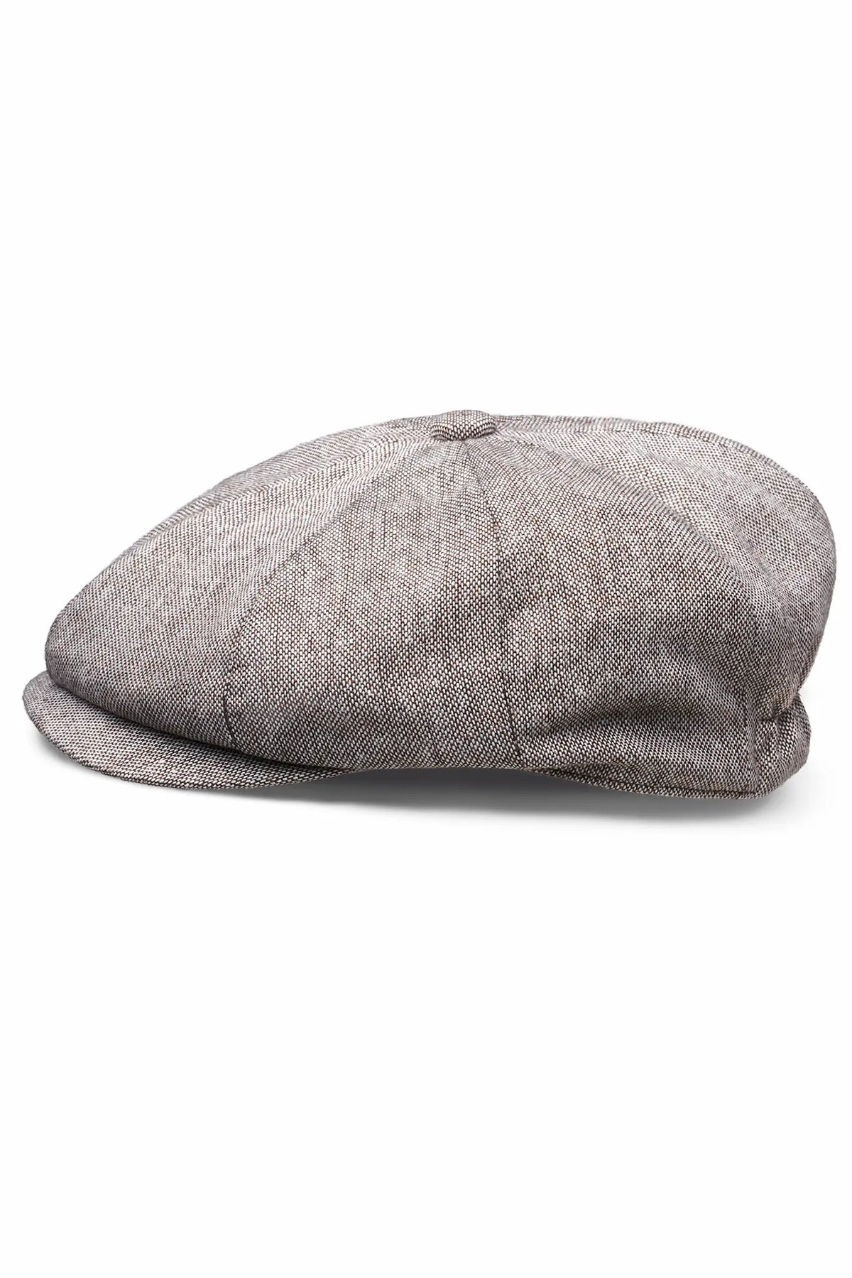 (Beige) Ballonmütze Tweed – Seitenansicht liegend