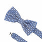 (Blau) Detailaufnahme Seidenfliege Würfelmuster blau mit verstellbarem Band