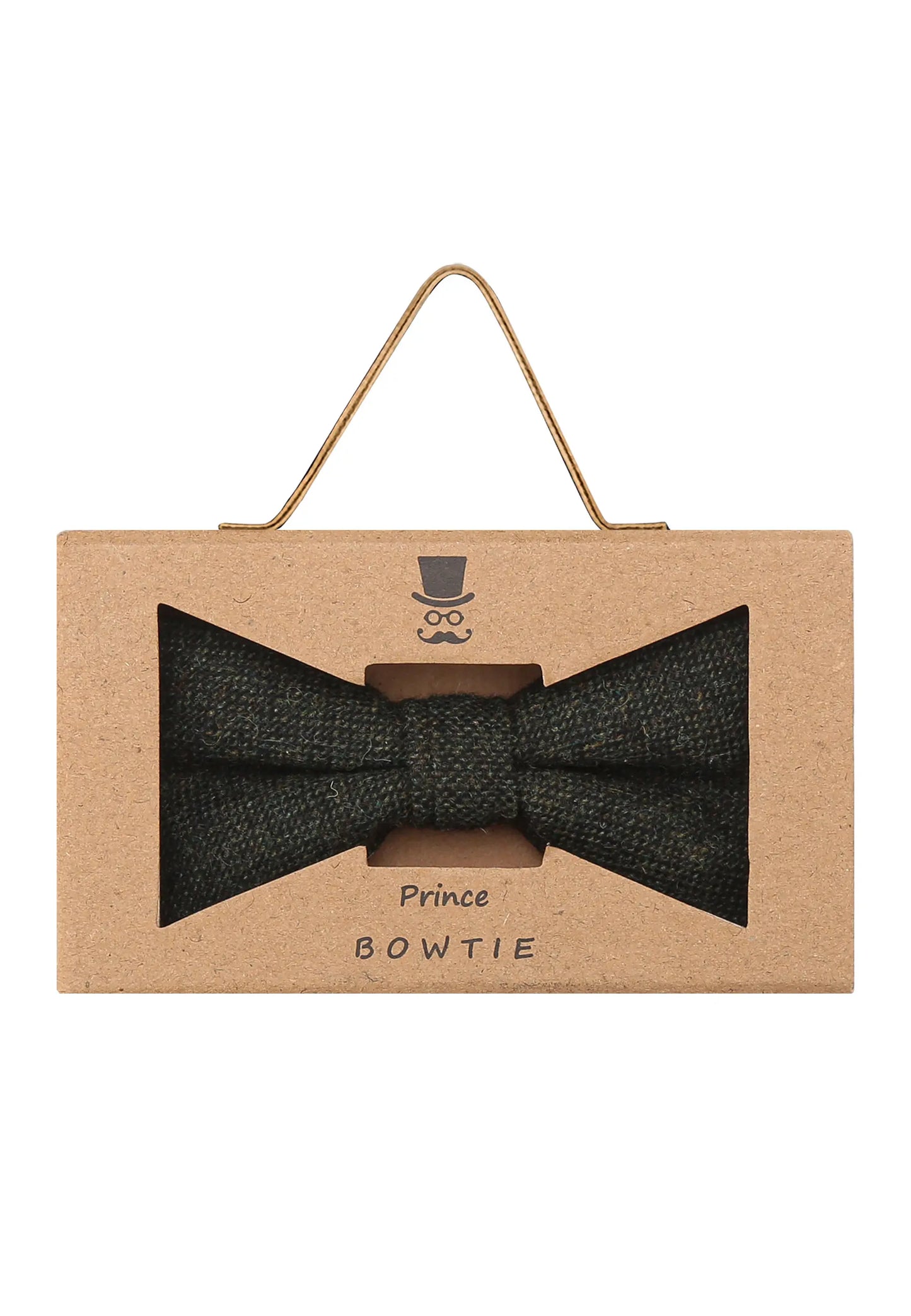 (Dunkelgrün) Fliege Herren Tweed – Geschenkverpackung Prince Bowtie