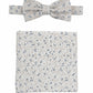 (Beige) Fliege und Einstecktuch Set aus Seide, florales Muster, abgestimmt