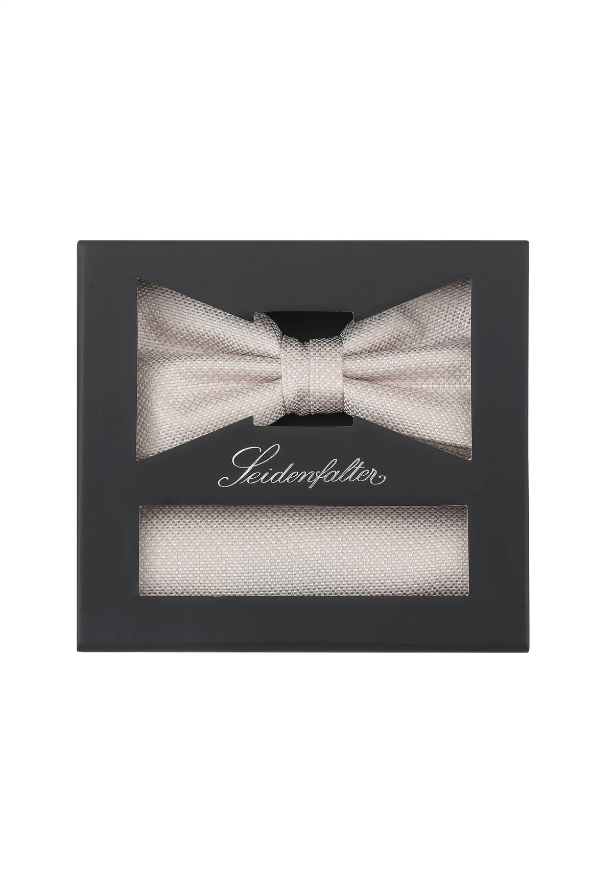 Fliege & Einstecktuch Set – Feinstruktur - Beige