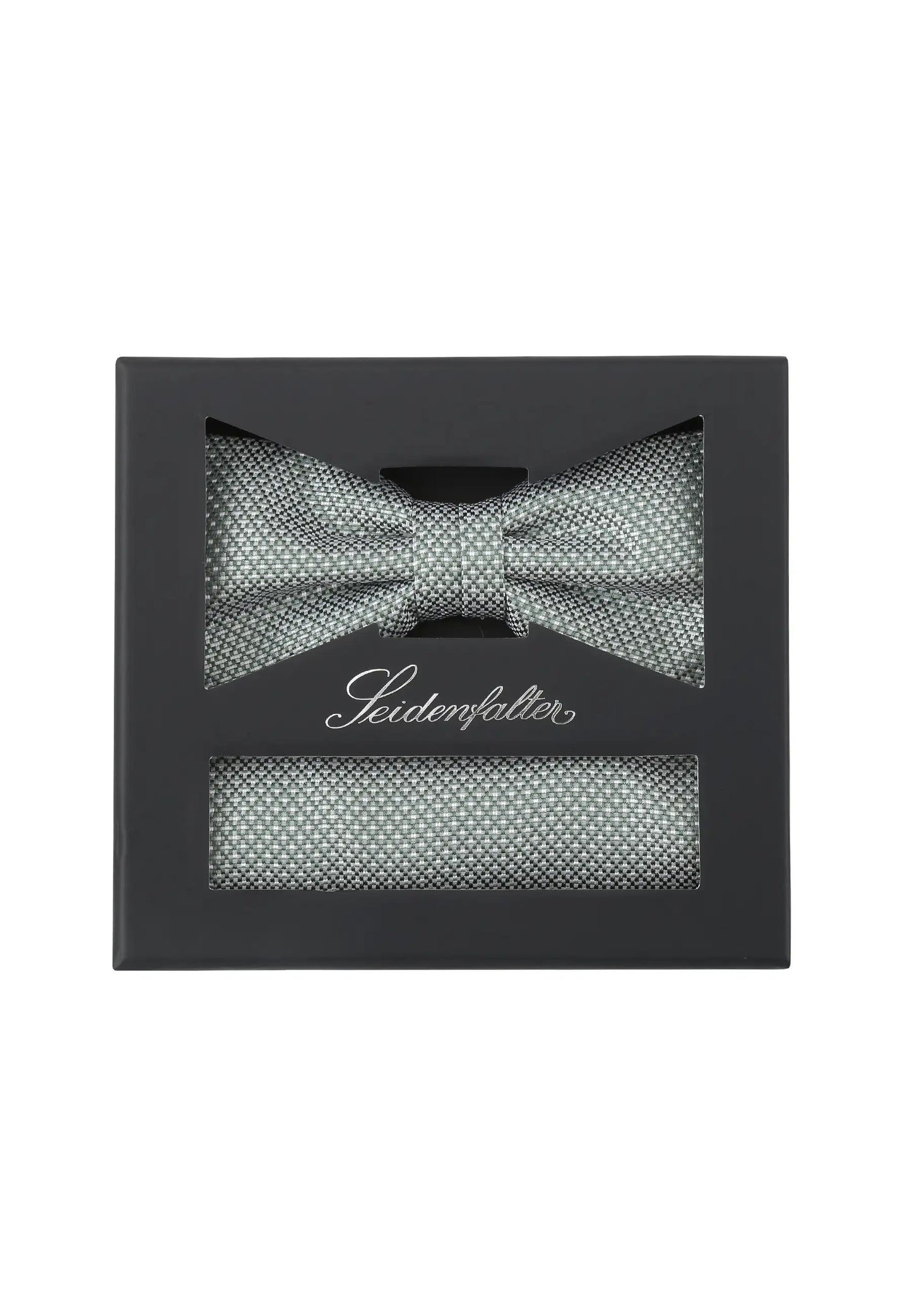 (Mint) Fliege und Einstecktuch Set aus Seide in Geschenkbox, Feinstruktur