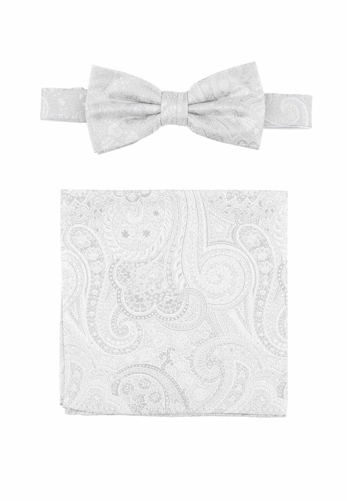 Hochzeitsfliege Einstecktuch Set Herren aus Seide – Paisley