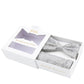 (Silber) Fliege Einstecktuch Set Sterlington – Geschenkbox schräg geöffnet
