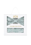 (Mint) Fliege Einstecktuch Set Floral Seide – Sterlington Geschenkbox Frontalansicht