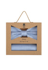 (Hellblau) Fliege Einstecktuch Set Herren Mikromuster Seide – Geschenkverpackung Prince Bowtie