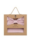 (Rosa) Fliege Einstecktuch Set Herren Mikromuster Seide – Geschenkverpackung Prince Bowtie
