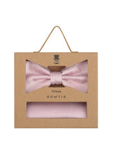 (Rosa) Fliege Einstecktuch Set Herren Mikromuster Seide – Geschenkverpackung Prince Bowtie