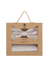 (Beige) Fliege Einstecktuch Set Herren Mikromuster Seide – Geschenkverpackung Prince Bowtie