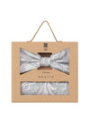 (Grau) Fliege Einstecktuch Set Paisley-Muster – Geschenkverpackung Prince Bowtie