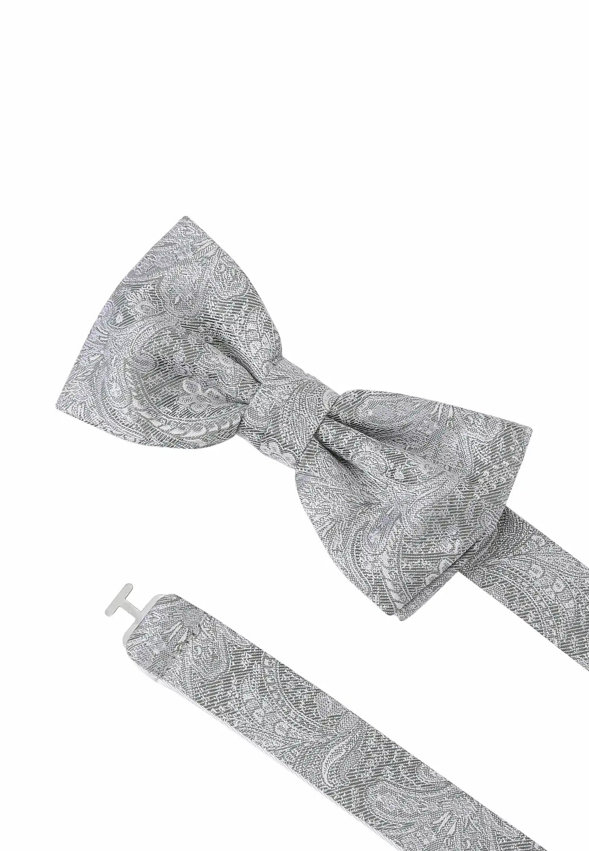 (Mint) Fliege Paisley Seide – Detailansicht mit verstellbarem Größenband