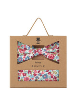 (Koralle) Fliege Einstecktuch Set Blumenmuster Baumwolle – Geschenkverpackung Prince Bowtie