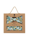 (Grün) Fliege Einstecktuch Set Blumenmuster Baumwolle – Geschenkverpackung Prince Bowtie