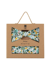 (Grün) Fliege Einstecktuch Set Blumenmuster Baumwolle – Geschenkverpackung Prince Bowtie