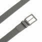 (Grau) Elastischer Flechtgürtel Herren 3,5 cm – Schnalle gebürstetes Metall