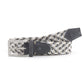(Grau) Flechtgürtel Herren multicolor elastisch – geflochtener Stretchgürtel aufgerollt