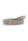 (Taupe) Flechtgürtel Herren meliert elastisch – Stretchgürtel aufgerollt