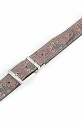 (Schwarz) Detail der Paisley-Innenseite mit Kontrast zur schwarzen Lederschlaufe