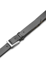 (Schwarz) Ledergürtel Herren perforiert – Detailansicht Schnalle und Mikroperforation