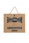 (Grau) Kids Fliege Einstecktuch Set Leinen – Geschenkverpackung Prince Bowtie