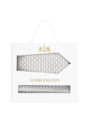 (Beige) Krawatte Einstecktuch Set Kreise Seide – Sterlington Geschenkbox Frontalansicht