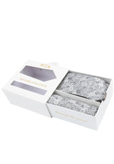 (Silber) Krawatte Einstecktuch Set Sterlington – Geschenkbox schräg geöffnet