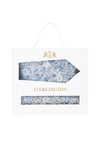 (Hellblau) Krawatte Einstecktuch Set Floral Seide – Sterlington Geschenkbox Frontalansicht