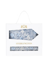 (Hellblau) Krawatte Einstecktuch Set Floral Seide – Sterlington Geschenkbox Frontalansicht