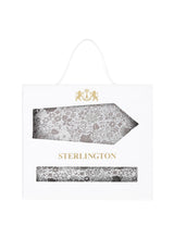 (Taupe) Krawatte Einstecktuch Set Floral Seide – Sterlington Geschenkbox Frontalansicht