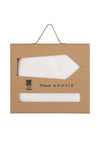 (Off-White) Krawatte Einstecktuch Set Herren Mikromuster Seide – Geschenkverpackung Prince Bowtie