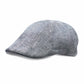 (Blau) Leinen-Schiebermütze Herren – Flat Cap Seitenansicht