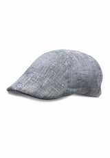 (Blau) Leinen-Schiebermütze Herren – Flat Cap Seitenansicht
