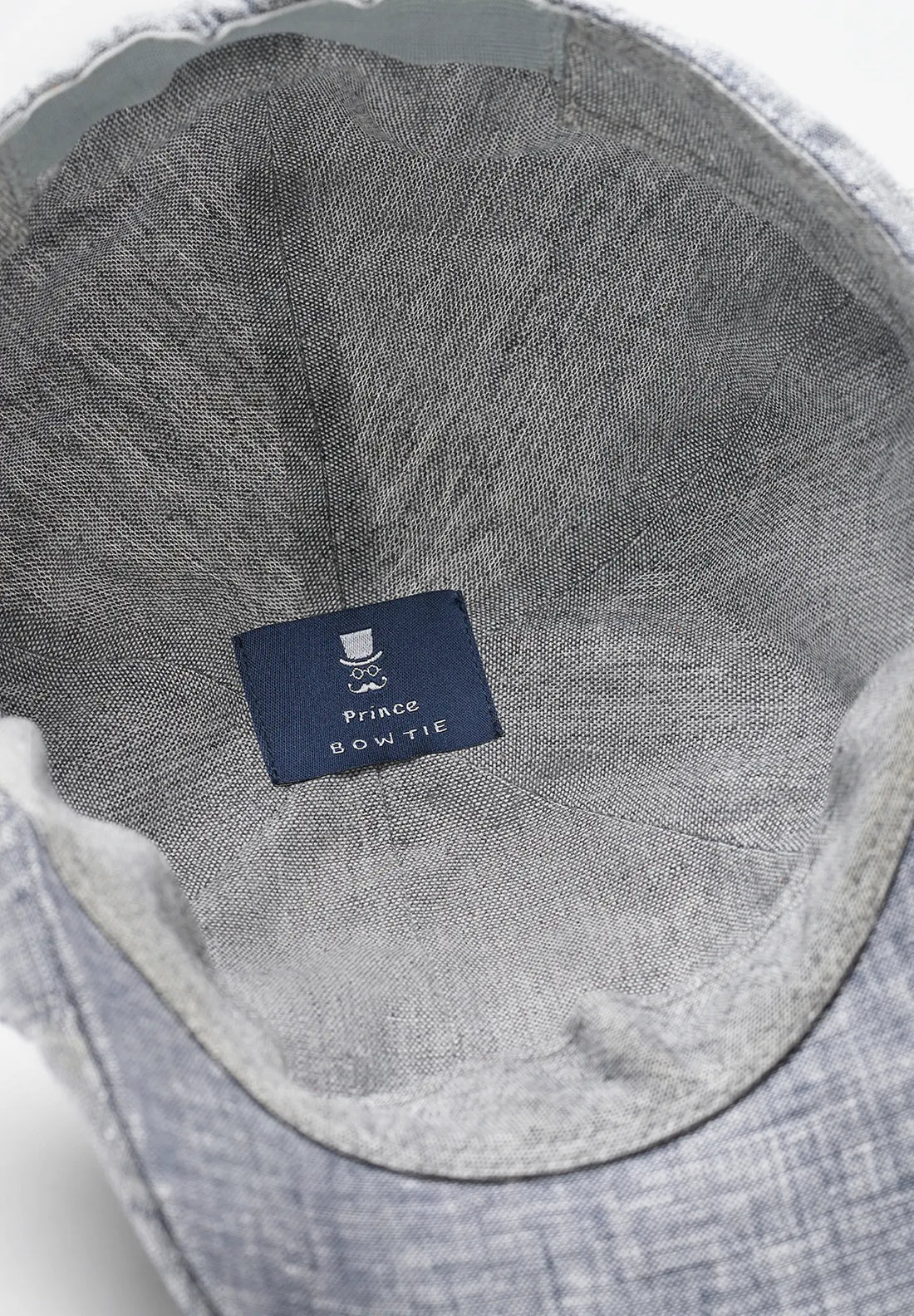 (Blau) Leinen-Schiebermütze Innenfutter Baumwolle – Prince Bowtie Label