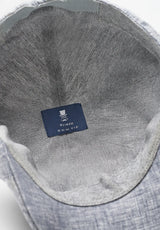 (Blau) Leinen-Schiebermütze Innenfutter Baumwolle – Prince Bowtie Label