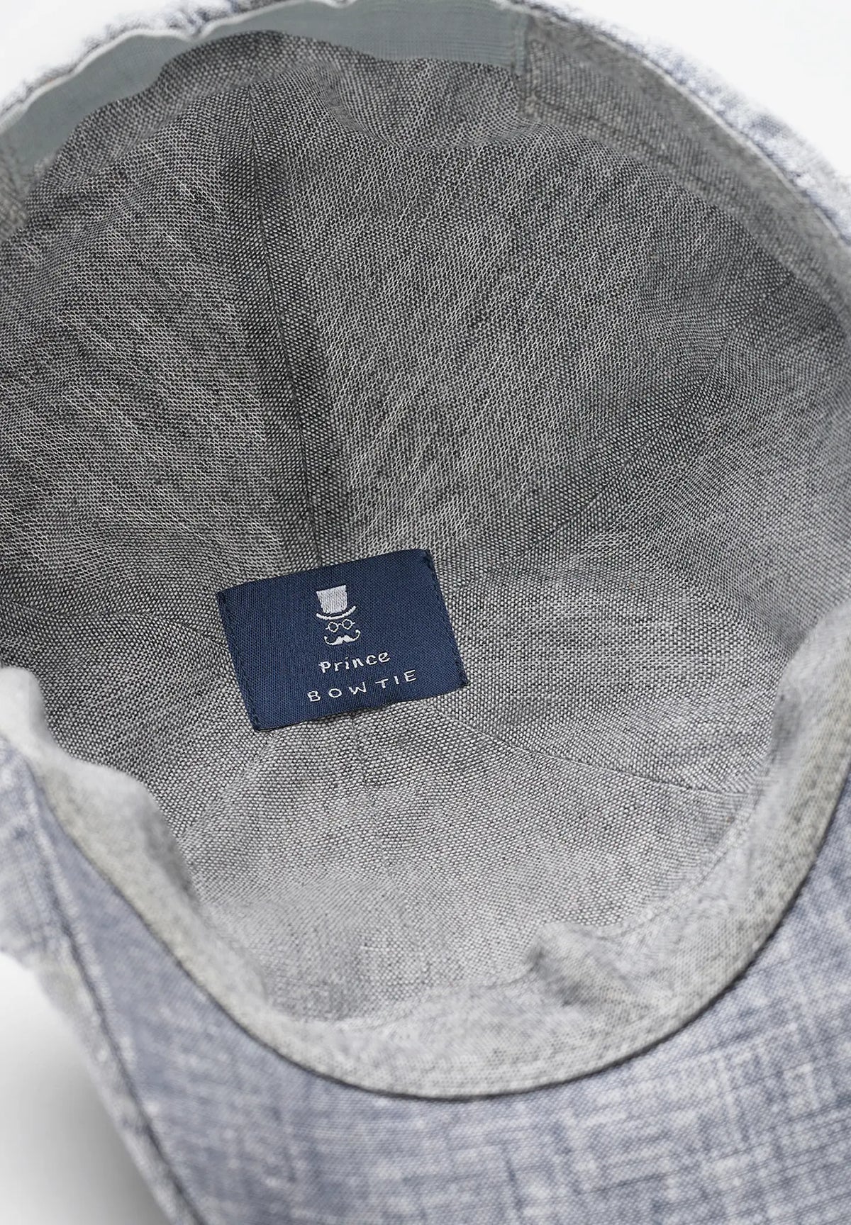 (Blau) Leinen-Schiebermütze Innenfutter Baumwolle – Prince Bowtie Label