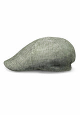 (Mint) Flat Cap Herren aus Leinen – Schiebermütze Detailansicht