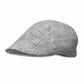 (Grau) Leinen-Schiebermütze Herren – Flat Cap Seitenansicht